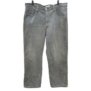 Levi's Women's Ribcage Ankle Crop Straight Jeans in Cosmic Chatter Gray Size 18W